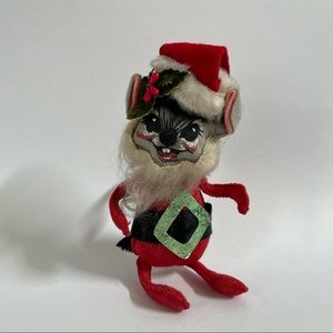 •1960 Annalee Mobiltee Doll Mr Santa Mouse•